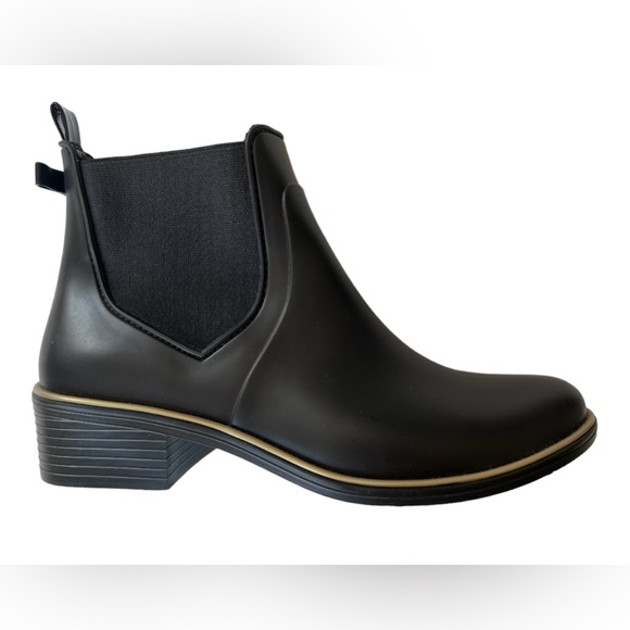 Kate Spade New York Sedgewick Rubber Black Chelsea Rainboots Bow Size 7 - Picture 1 of 11